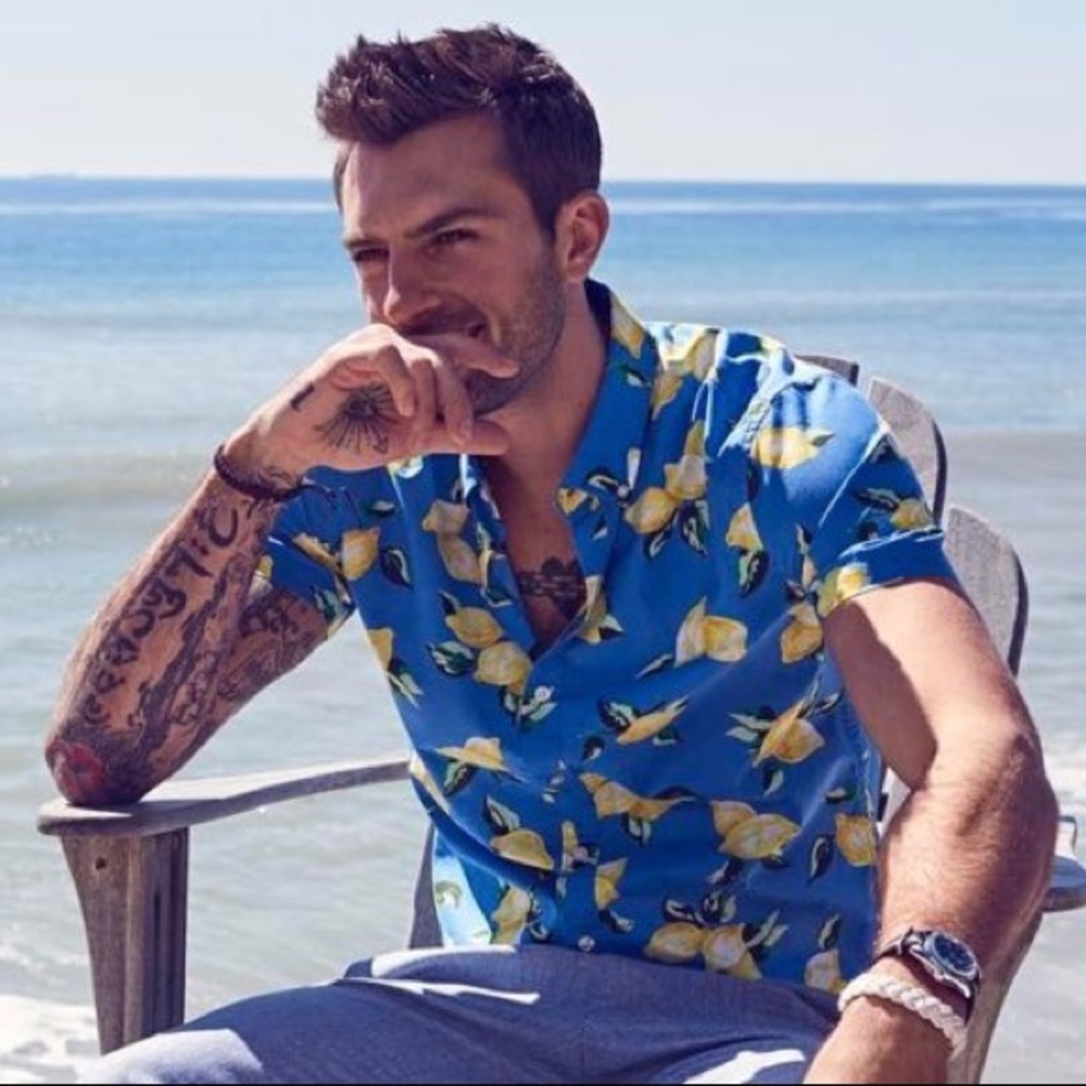 Bonobos Blue Lemon Riviera Short Sleeve Shirt